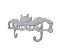 Whitewashed Cast Iron Decorative Crab Metal Wall Hooks 10.5""