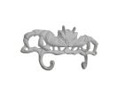 Whitewashed Cast Iron Decorative Crab Metal Wall Hooks 10.5""