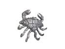 Rustic Silver Cast Iron Decorative Crab with Six Metal Wall Hooks 7""