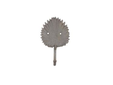 Cast Iron Wall Mounted Decorative Metal Palm Frond Hook 7""