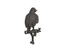 Cast Iron Eagle Sitting on a Tree Branch Decorative Metal Wall Hook 6.5""
