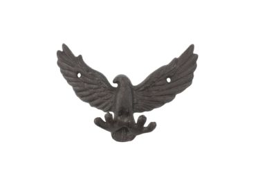 Cast Iron Flying Eagle Decorative Metal Talons Wall Hooks 6""