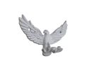 Whitewashed Cast Iron Flying Eagle Decorative Metal Talons Wall Hooks 6""