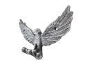 Rustic Silver Cast Iron Flying Eagle Decorative Metal Talons Wall Hooks 6""