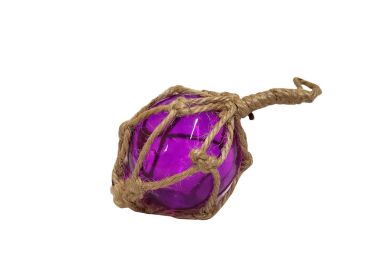 Purple Japanese Glass Ball Fishing Float Decorative Christmas Ornament 2""