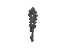Cast Iron Oak Tree Leaf with Acorns Decorative Metal Tree Branch Hook 6.5""
