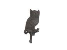 Cast Iron Owl Sitting on a Tree Branch Decorative Metal Wall Hook 6.5""
