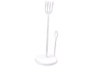 Whitewashed Cast Iron Fork and Spoon Kitchen Paper Towel Holder 15""