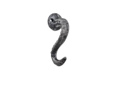 Rustic Silver Cast Iron Octopus Tentacle Decorative Metal Wall Hook 4.5""