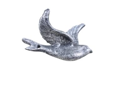 Rustic Silver Cast Iron Flying Bird Decorative Metal Wing Wall Hook 5.5""