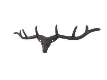 Cast Iron Large Deer Head Antlers Decorative Metal Wall Hooks 15""