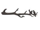 Rustic Copper Cast Iron Love Birds on a Tree Branch Decorative Metal Wall Hooks 19""