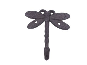 Cast Iron Dragonfly Decorative Metal Wall Hook 5""