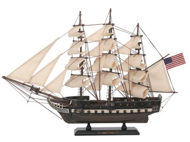 Wooden Rustic USS Constitution Tall Model Ship 24""