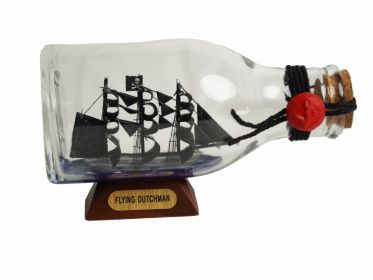 Flying Dutchman Pirate Ship in a Glass Bottle 5""