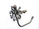 Antique Brass Octopus Hand Towel Holder 10""