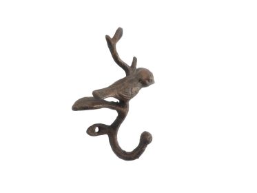Rustic Copper Cast Iron Decorative Bird Hook 6""