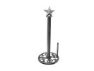 Rustic Silver Cast Iron Texas Star Kitchen Paper Towel Holder 16""