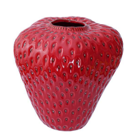 Creative Design Strawberry Ceramic Vase (Option: Medium Red)