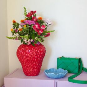 Creative Design Strawberry Ceramic Vase (Option: Large Red)