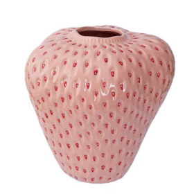 Creative Design Strawberry Ceramic Vase (Option: Medium Pink)