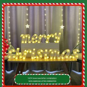 Color Printing Led Merry Christmas Letter Lights (Option: 16cm lowercase letters)