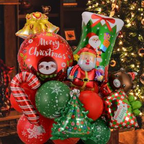 2024 Christmas Party Combination New Year Decoration Atmosphere Layout Aluminum Foil Balloon Set (Option: Raccoon Ball Socks Suit)
