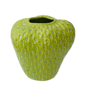 Creative Design Strawberry Ceramic Vase (Option: Small Green)