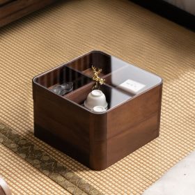 Walnut Fruit Plate Box Divided Solid Wood Snack Box (Option: Deer Double Layer-Black Walnut)