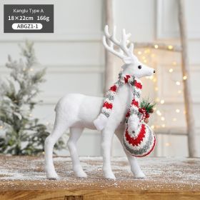 Christmas Snowman Sled Elk Squirrel Polar Bear Decorations Desktop Ornaments (Option: Elk A 166G)