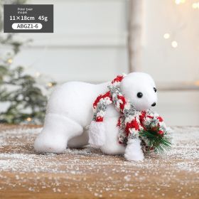Christmas Snowman Sled Elk Squirrel Polar Bear Decorations Desktop Ornaments (Option: Polar Bear Models 45G)
