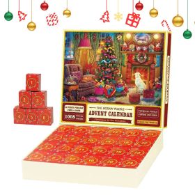 24 Grid Christmas Advent Calendar 1008 Pieces Christmas Puzzle (Option: C Style)