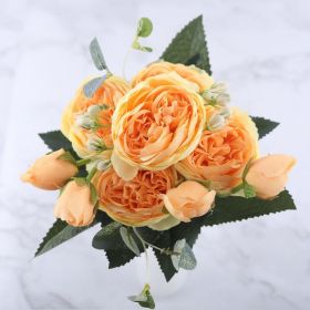 Artificial Feili Persian Peony Rose Bouquet (Color: Yellow)