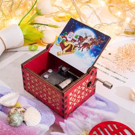 Wooden Hand-cranked Music Box Merry Christmas Music Ornaments (Option: Christmas 20-64x52x42mm)
