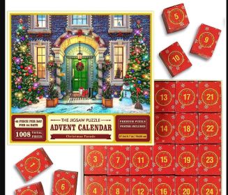 24 Grid Christmas Advent Calendar 1008 Pieces Christmas Puzzle (Option: D Style)
