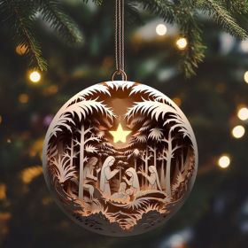 Acrylic 3D Effect Christmas Ornaments (Option: F Style-7.6x7.6x0.4cm)