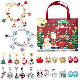 24 Grid Countdown Calendar Christmas Blind Box Children's Handmade Bracelet Gift Box (Option: M 10)