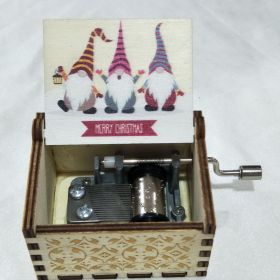 Wooden Hand-cranked Music Box Merry Christmas Music Ornaments (Option: Christmas 37-64x52x42mm)
