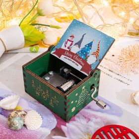 Wooden Hand-cranked Music Box Merry Christmas Music Ornaments (Option: Christmas 8-64x52x42mm)