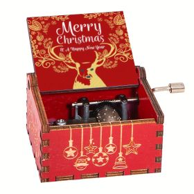 Wooden Hand-cranked Music Box Merry Christmas Music Ornaments (Option: Christmas 39-64x52x42mm)