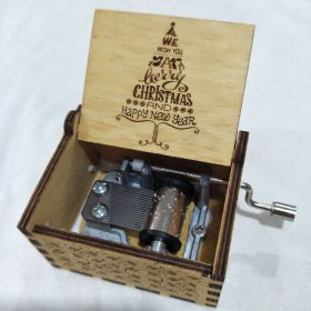 Wooden Hand-cranked Music Box Merry Christmas Music Ornaments (Option: Christmas 36-64x52x42mm)