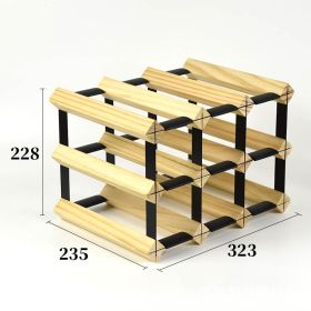 Solid Wood Plaid Wine Rack (Option: 3 √ó 2 Pine Square Wine Rack)