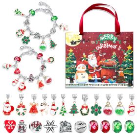 24 Grid Countdown Calendar Christmas Blind Box Children's Handmade Bracelet Gift Box (Option: M 12)