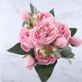 Artificial Feili Persian Peony Rose Bouquet (Color: Pink)