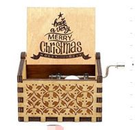 Wooden Hand-cranked Music Box Merry Christmas Music Ornaments (Option: Christmas 28-64x52x42mm)