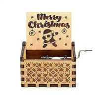 Wooden Hand-cranked Music Box Merry Christmas Music Ornaments (Option: Christmas 26-64x52x42mm)