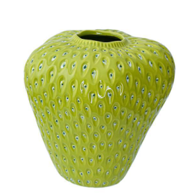 Creative Design Strawberry Ceramic Vase (Option: Medium Green)