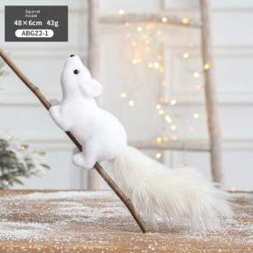 Christmas Snowman Sled Elk Squirrel Polar Bear Decorations Desktop Ornaments (Option: Squirrel H 43G)