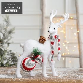 Christmas Snowman Sled Elk Squirrel Polar Bear Decorations Desktop Ornaments (Option: ELK D Models 150G)