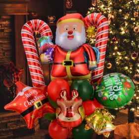 2024 Christmas Party Combination New Year Decoration Atmosphere Layout Aluminum Foil Balloon Set (Option: Candy Old Man Suit)